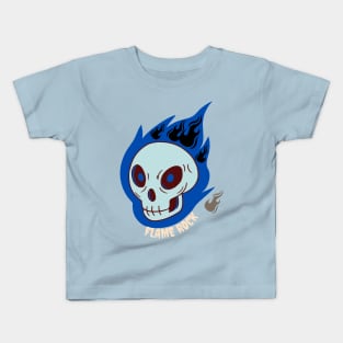 flame rock skull Kids T-Shirt